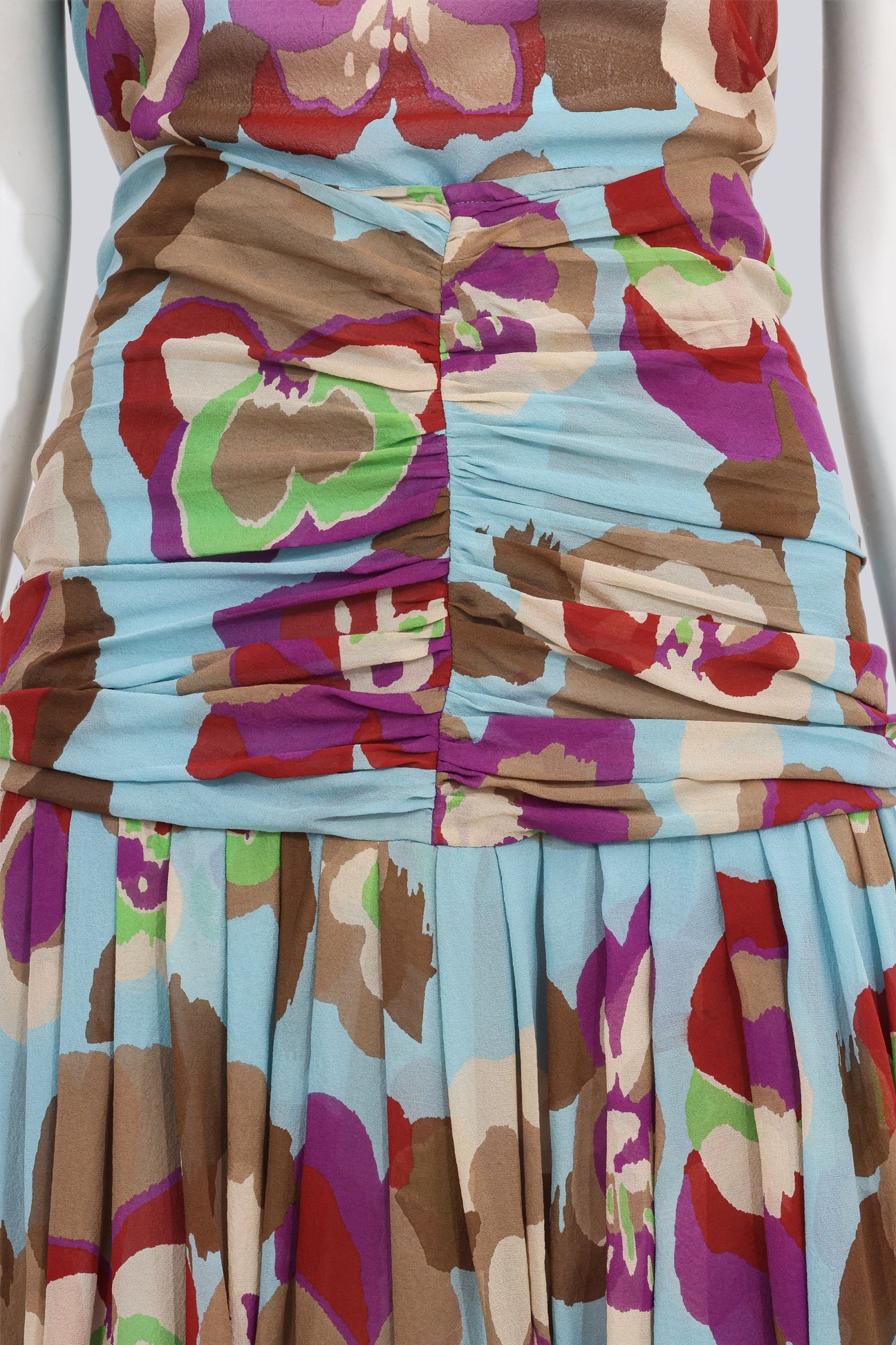 DRIES VAN NOTEN - A FLORAL PRINTED SILK ENSEMBLE