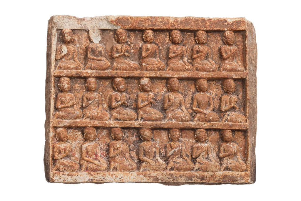 A PAIR OF SOUTHEAST ASIAN CARVED STONE PANELS