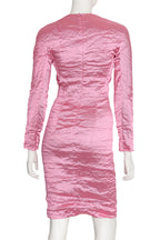 CARVEN - A PINK LONG SLEEVE FAILLE DRESS