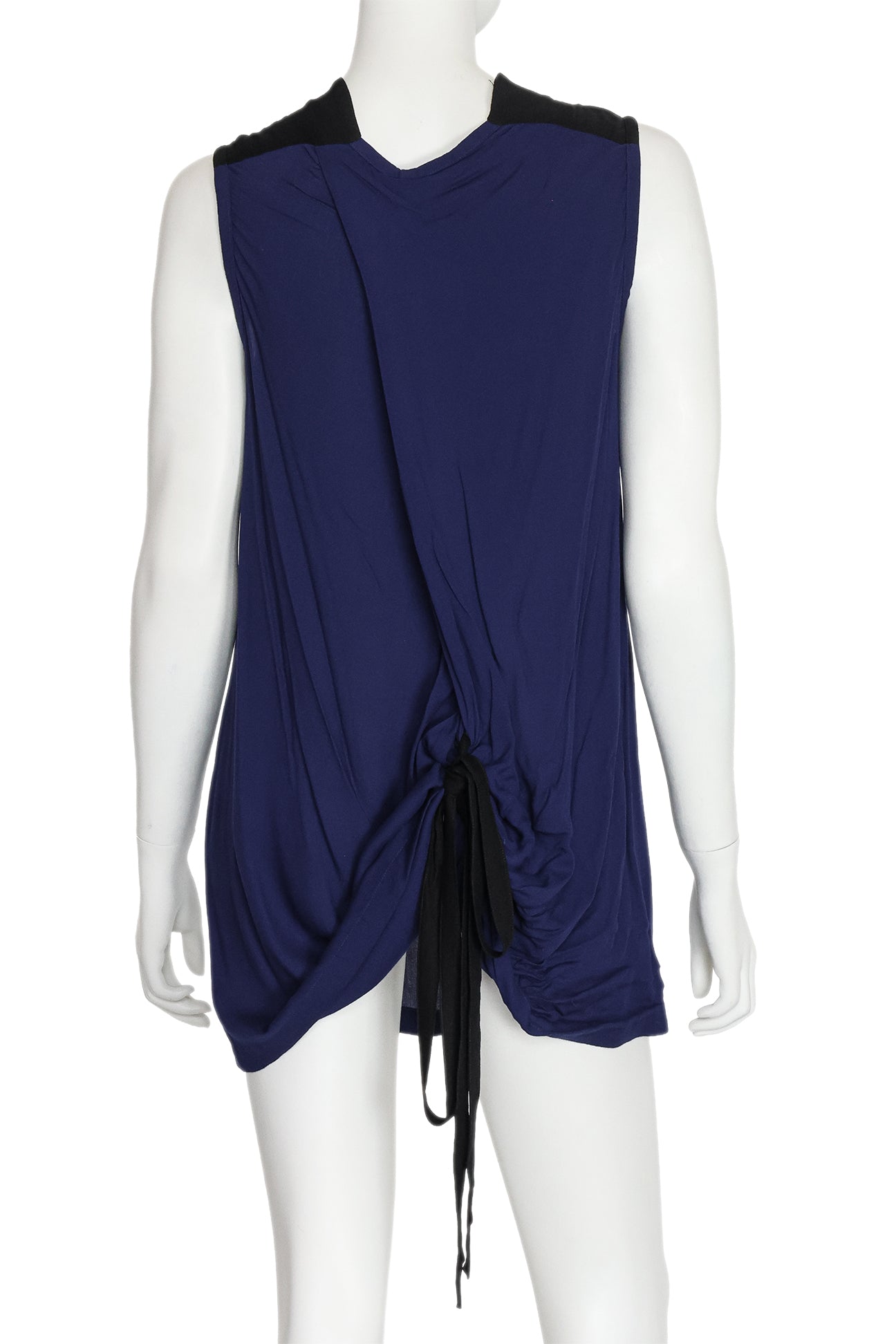 ANN DEMEULEMEESTER - A NAVY AND BLACK SLEEVELESS TOP