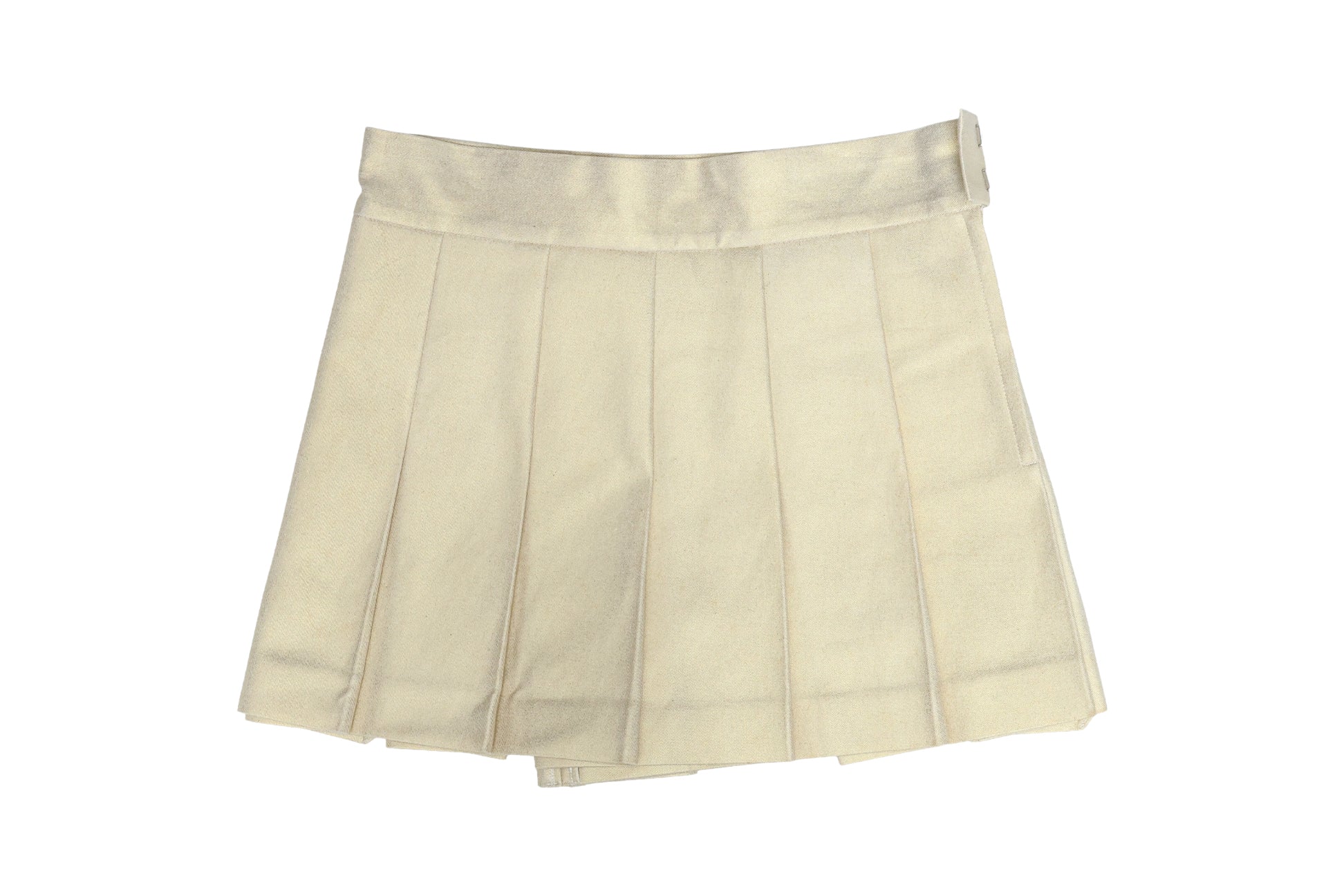 COMME DES GARÇONS - A GOLD-TONE PLEATED MINI SKORT, 2012