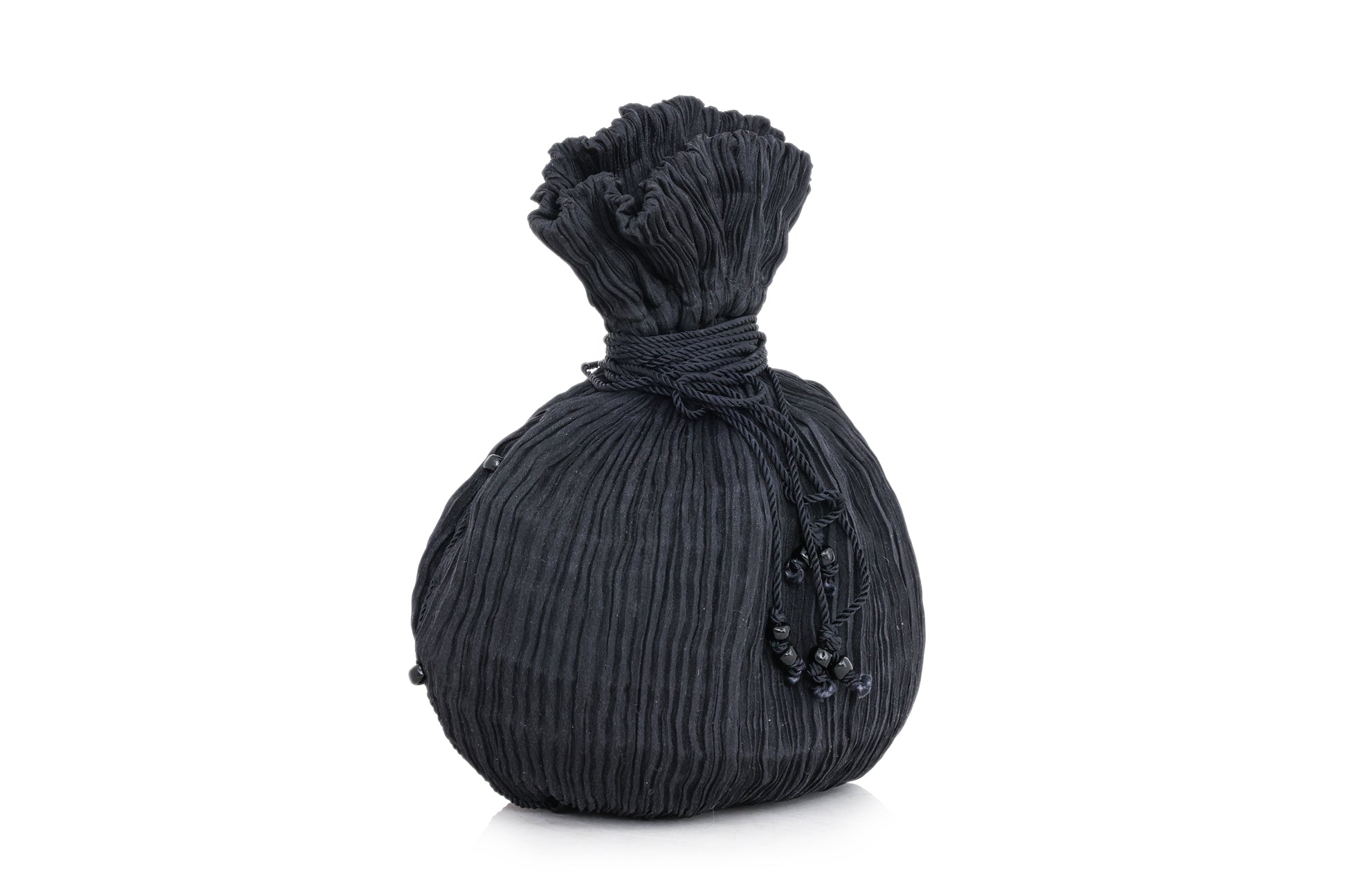 FORTUNY - A BLACK PLEATED 'ANTHEA' BAG