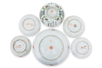 A GROUP OF FAMILLE ROSE PEACH DECORATED BOWLS AND DISHES