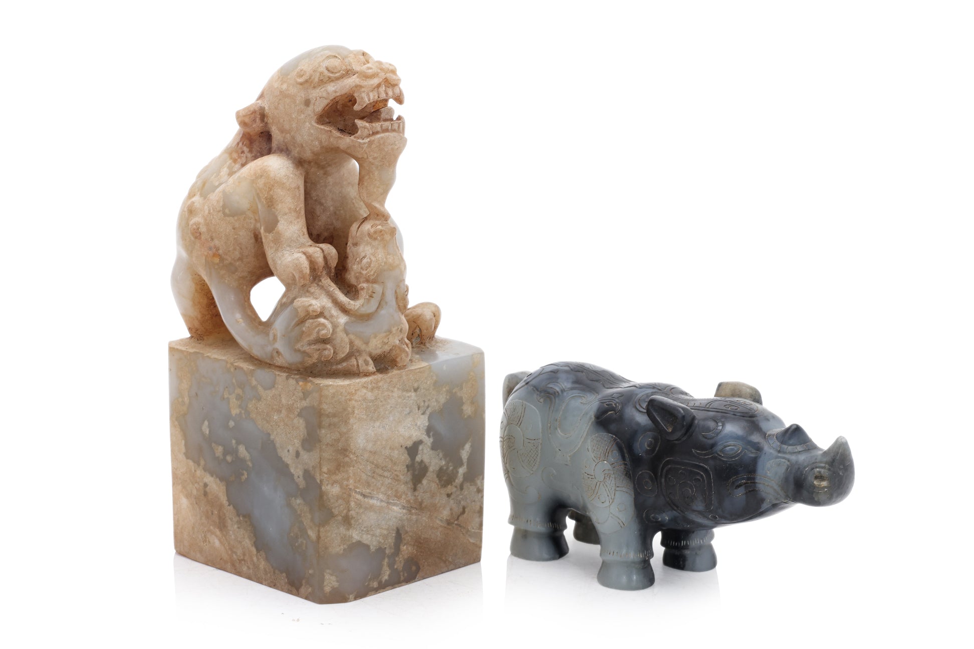 TWO CHINESE JADE CARVINGS