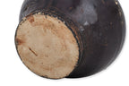 A BROWN-GLAZED POTTERY JAR AND A RUSSET-SPLASHED BOWL