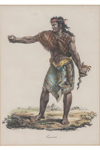 THREE HAND-COLOURED ETHNOGRAPHIC ENGRAVINGS, J ARAGO, 1842