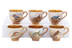 A HARLEQUIN SET OF ELEVEN ROYAL WORCESTER 'GAME BIRDS' PORCELAIN COFFEE CUPS AND SAUCERS (11)