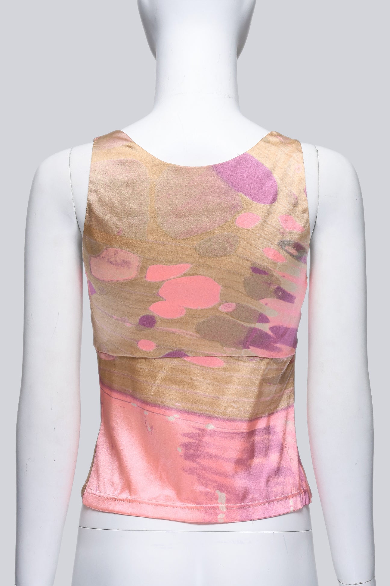 ROBERTO CAVALLI - A PINK AND PURPLE PRINTED TANK TOP