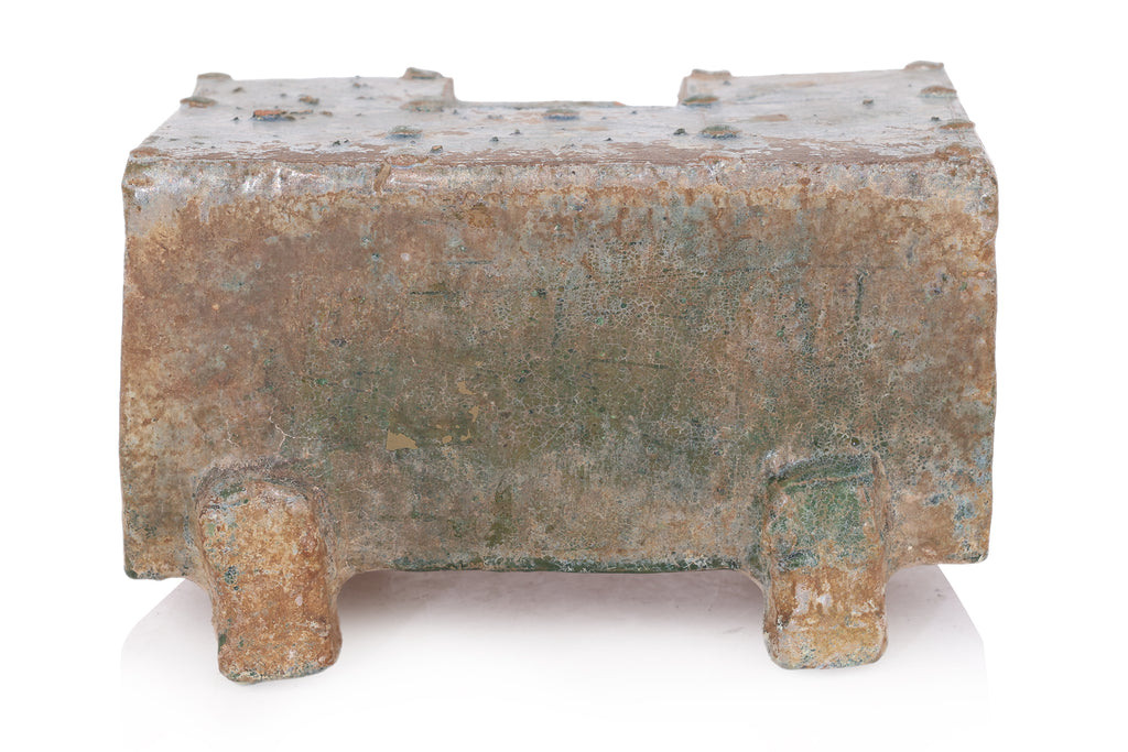 A GREEN-GLAZED MONEY BOX AND A TRIPLE-MOUTHED VESSEL