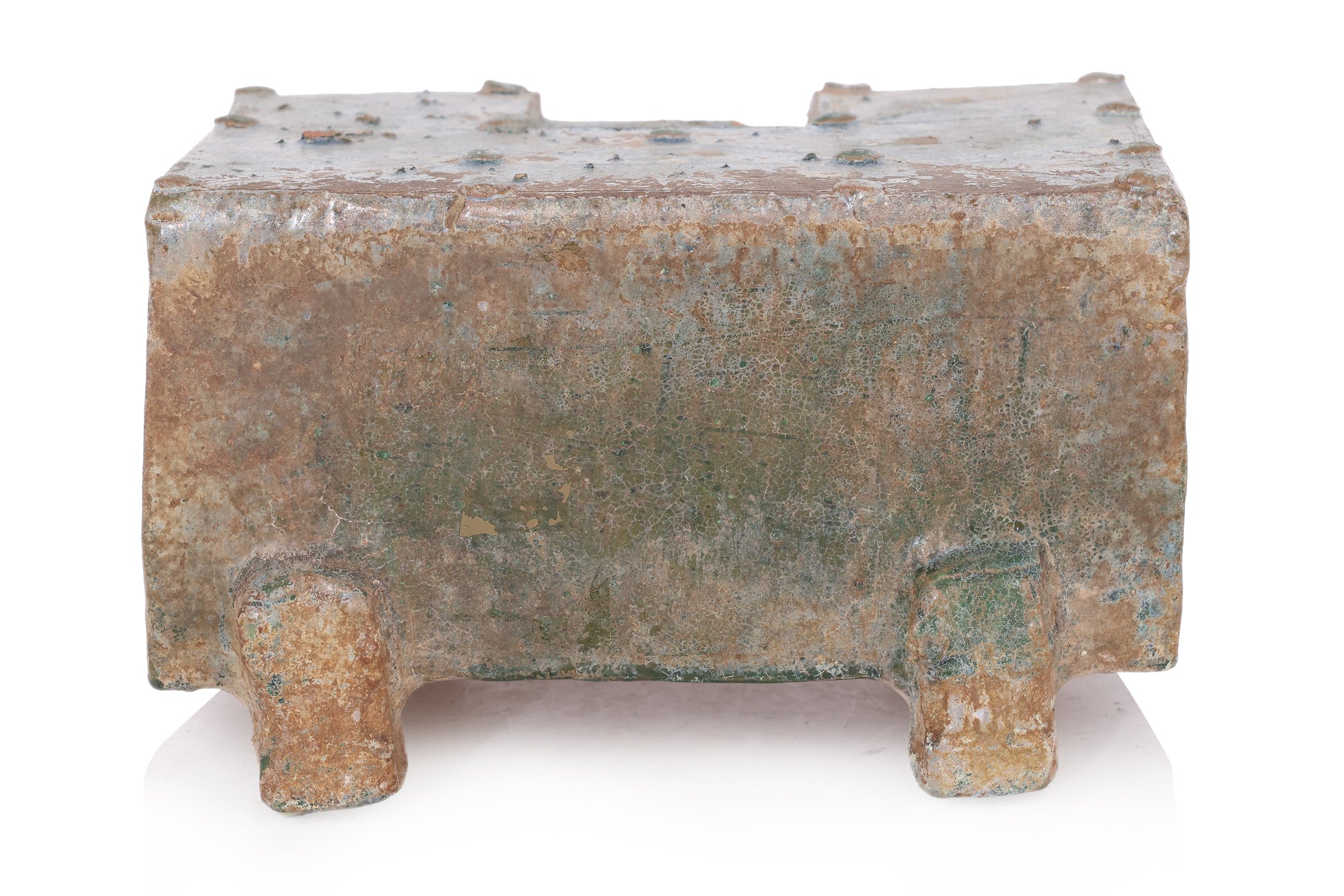 A GREEN-GLAZED MONEY BOX AND A TRIPLE-MOUTHED VESSEL