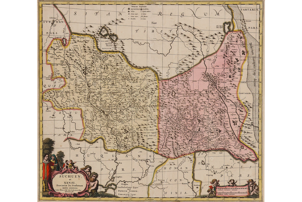 SUCHUEN ET XENSI PROVINCAE SEU PRAEFECTURAE..., SCHENK & VALCK AFTER JANSSONIUS, 1686