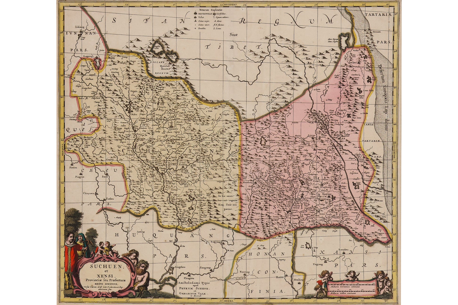 SUCHUEN ET XENSI PROVINCAE SEU PRAEFECTURAE..., SCHENK & VALCK AFTER JANSSONIUS, 1686