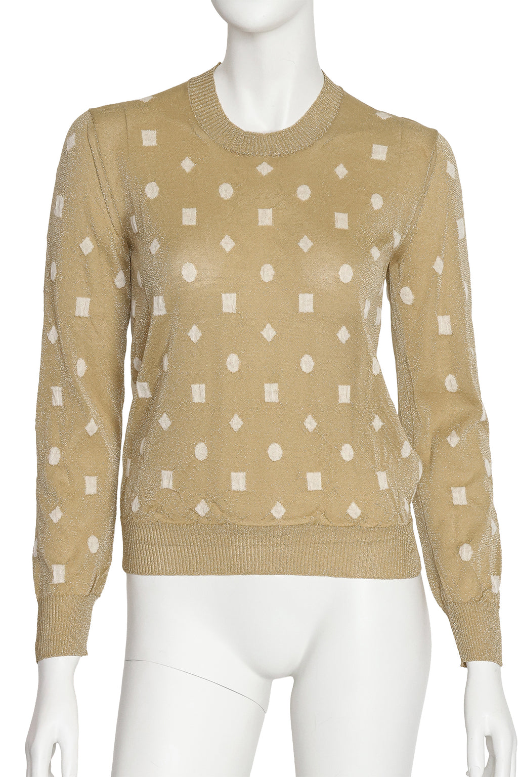 COMME DES GARÇONS TRICOT - A SHEER POLKA DOT SWEATER WITH BUTTON UP BACK, 2013