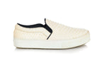 CELINE – A PAIR OF WHITE PYTHON SLIP-ON SNEAKERS