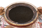 A LARGE SATSUMA POTTERY JAR AND COVER