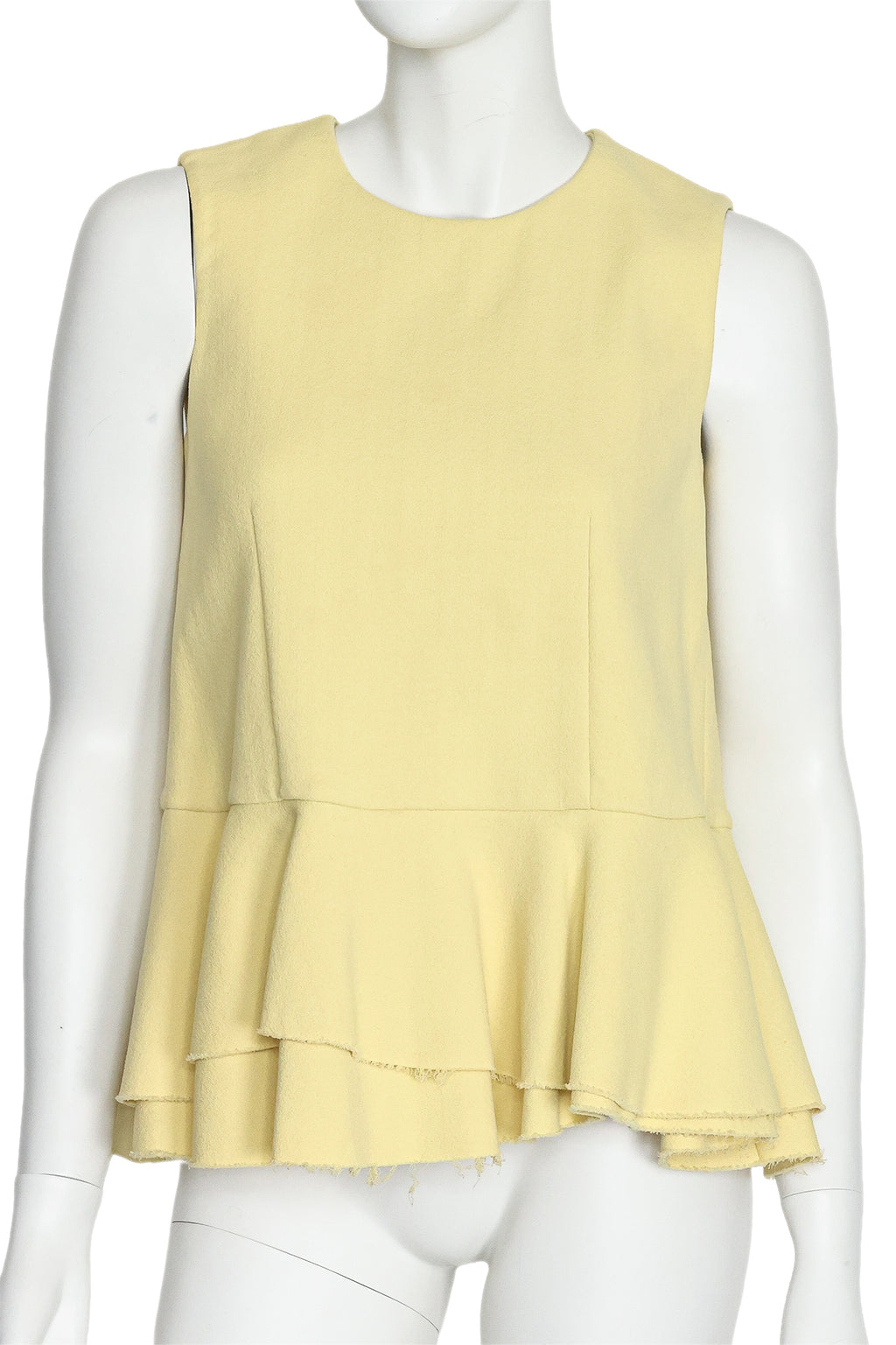 MARNI - A YELLOW SLEEVELESS RUFFLE HEM TOP