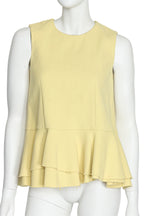 MARNI - A YELLOW SLEEVELESS RUFFLE HEM TOP
