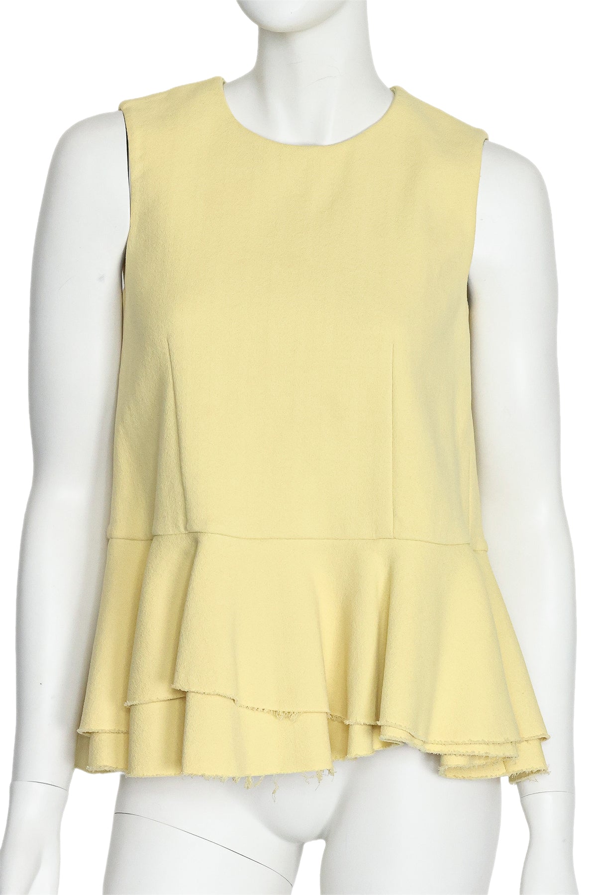 MARNI - A YELLOW SLEEVELESS RUFFLE HEM TOP