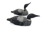 TWO CARVED AND PAINTED WOODEN DUCK DECOYS BY JAMES HADDON
