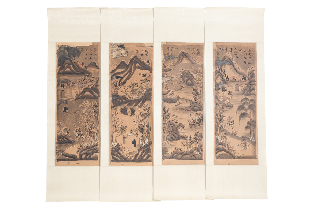 A SET OF FOUR 'THREE KINGDOMS' WOODBLOCK PRINT POSTERS