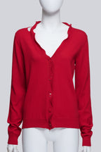 MAISON MARTIN MARGIELA - A RED SCALLOPED CARDIGAN