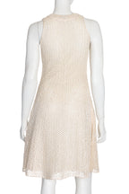 MULBERRY - A CREAM SILK CROCHET SLEEVELESS DRESS