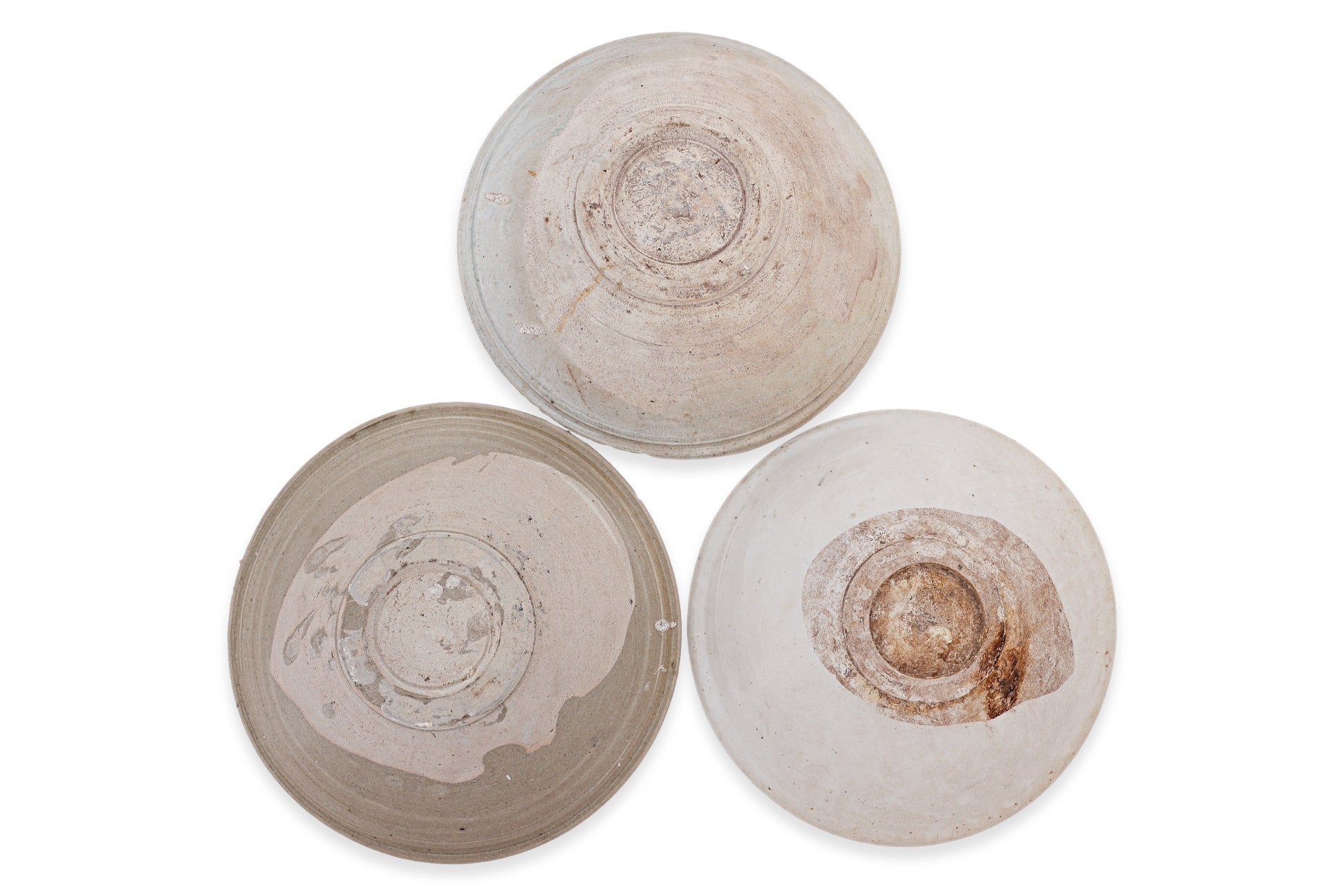 THREE LARGE VIETNAMESE GLAZED SHALLOW BOWLS