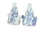 TWO BLUE AND WHITE PORCELAIN FIGURES