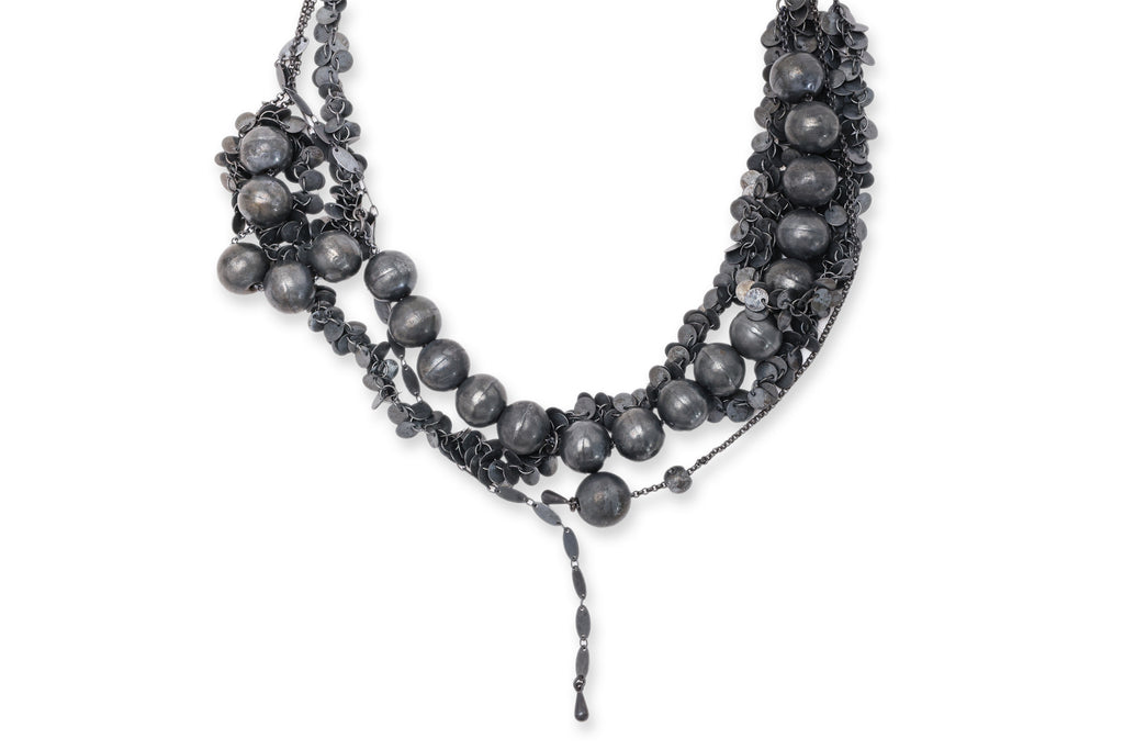 PEACHOO + KREJBERG - A GUNMETAL STATEMENT NECKLACE