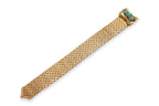 A TURQUOISE AND TEXTURED GOLD 'BELT' BRACELET