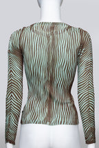 JUST CAVALLI - A MINT STRIPED CARDIGAN