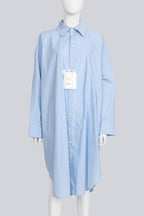 ACNE STUDIOS - A COTTON LIGHT BLUE LONG-SLEEVE BUTTON-UP SHIRT DRESS