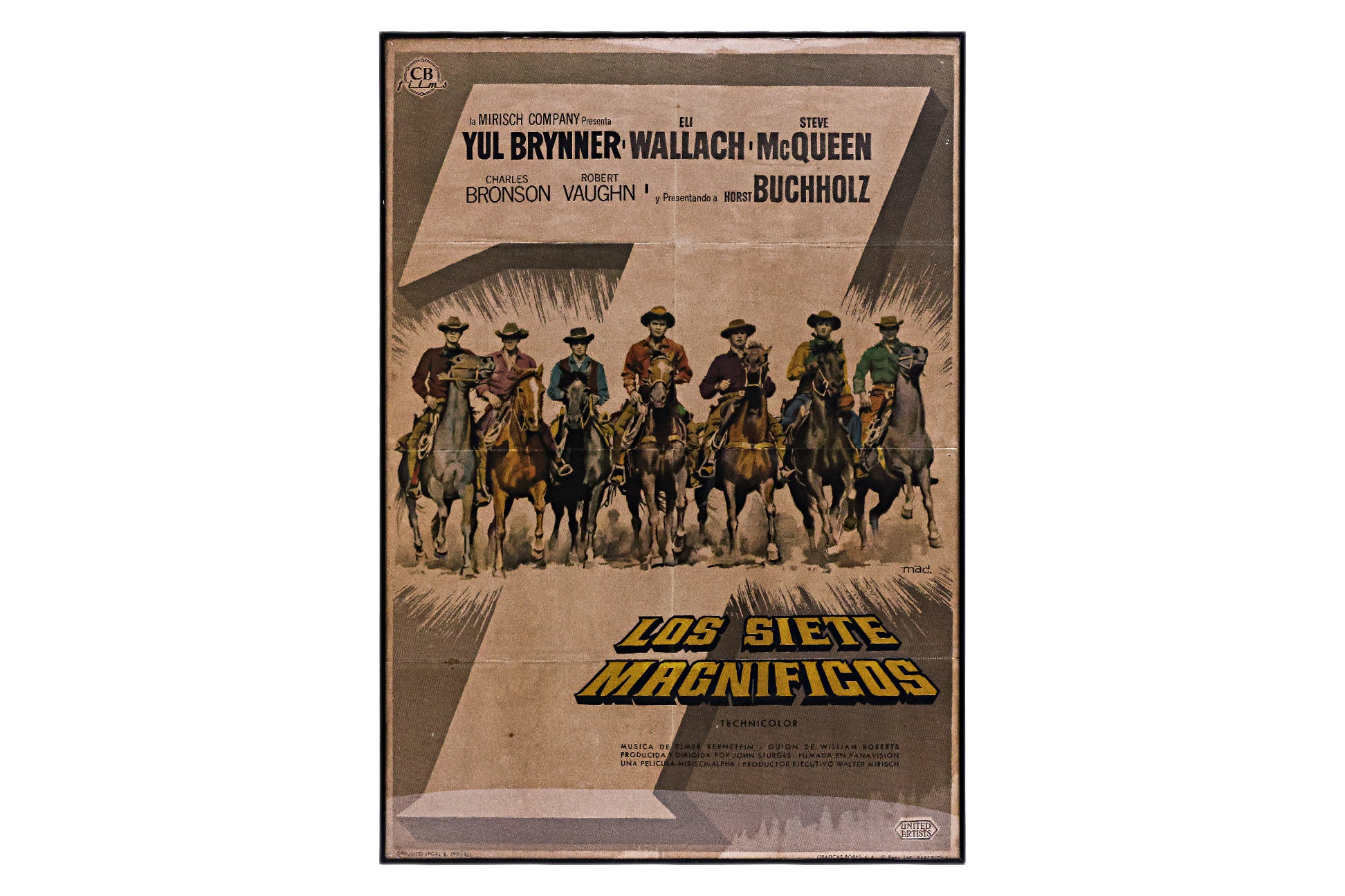 THE MAGNIFICENT SEVEN (1960) - SPANISH ONE SHEET POSTER