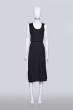 MARTIN MARGIELA - A BLACK BUCKLE TANK AND SKIRT SET
