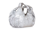 PAUL & JOE – A METALLIC SILVER KNOT-HANDLE HOBO BAG