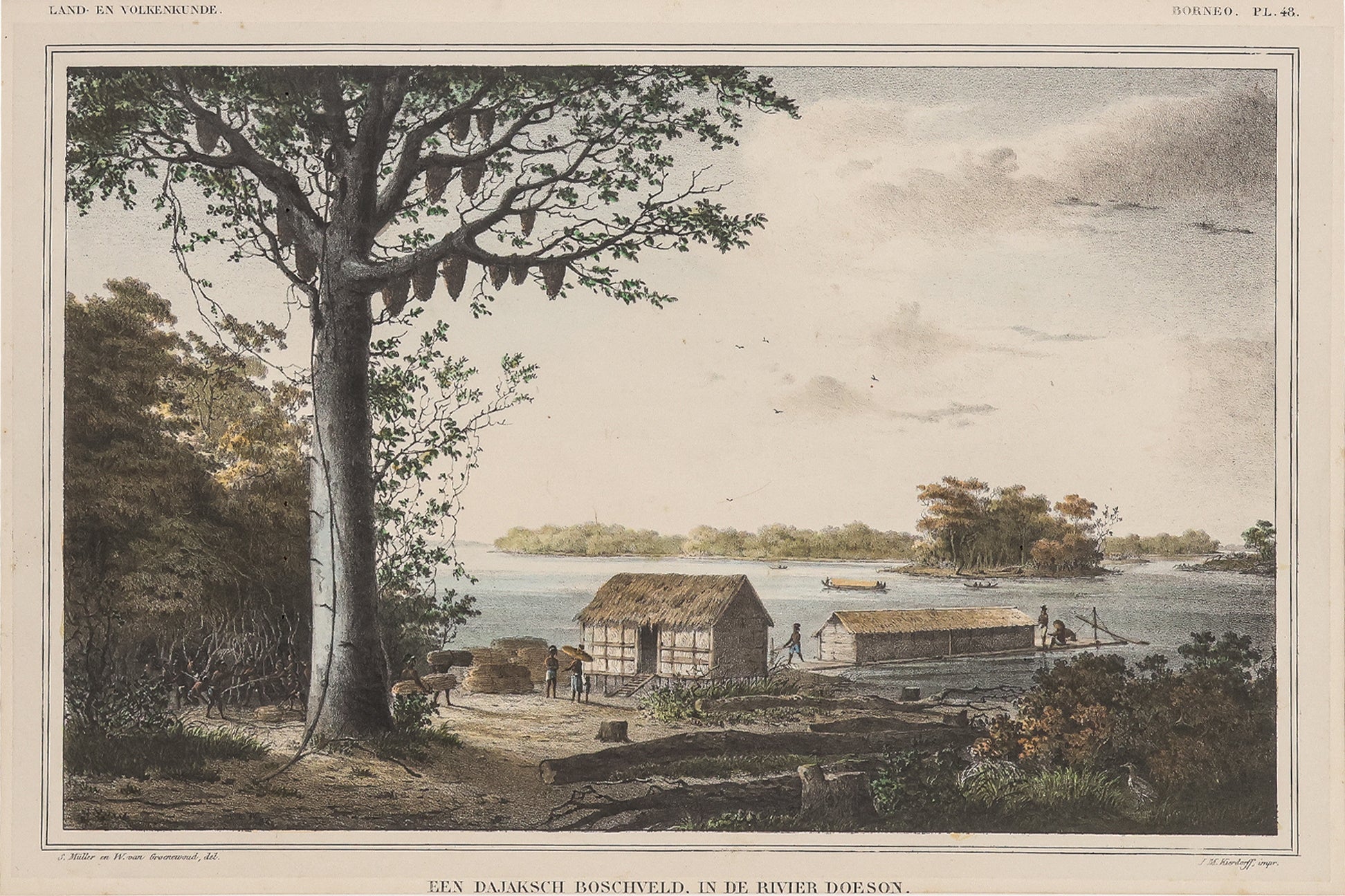 THREE ENGRAVINGS OF BORNEO, WILLEM JOHANNES GORDON, 1839-47