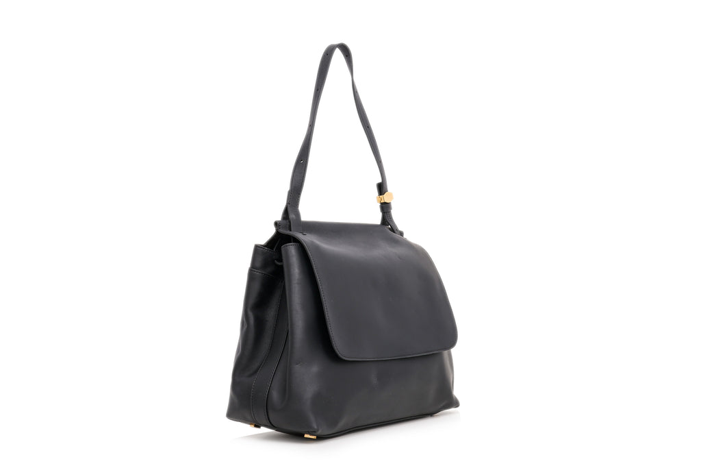 THE ROW - A BLACK LEATHER 'SIDEKICK' SHOULDER BAG
