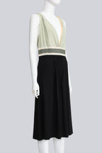 PRADA - A MINT AND BLACK PLEATED DRESS