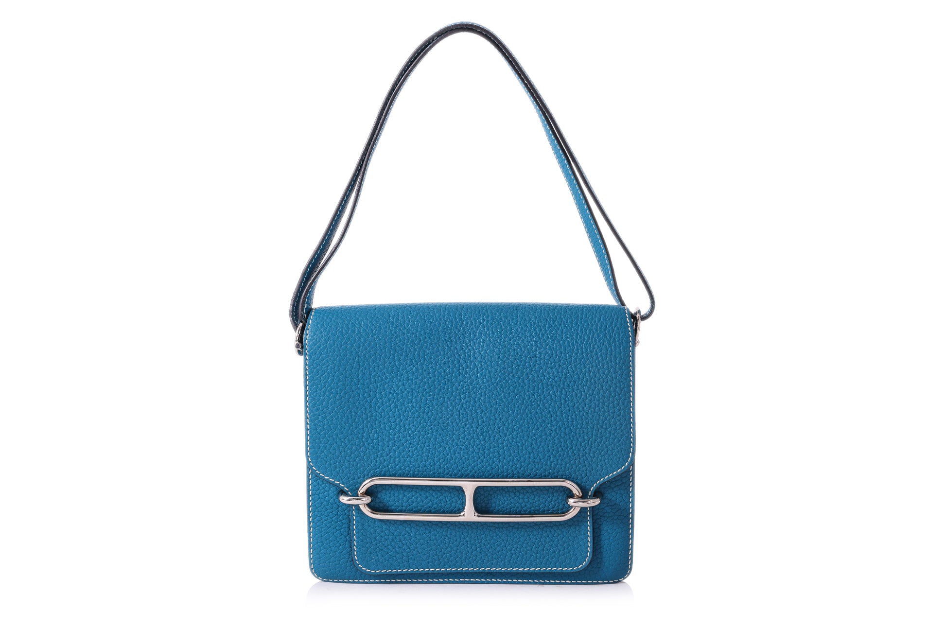 AN HERMÈS BLUE COLVERT ROULIS 23