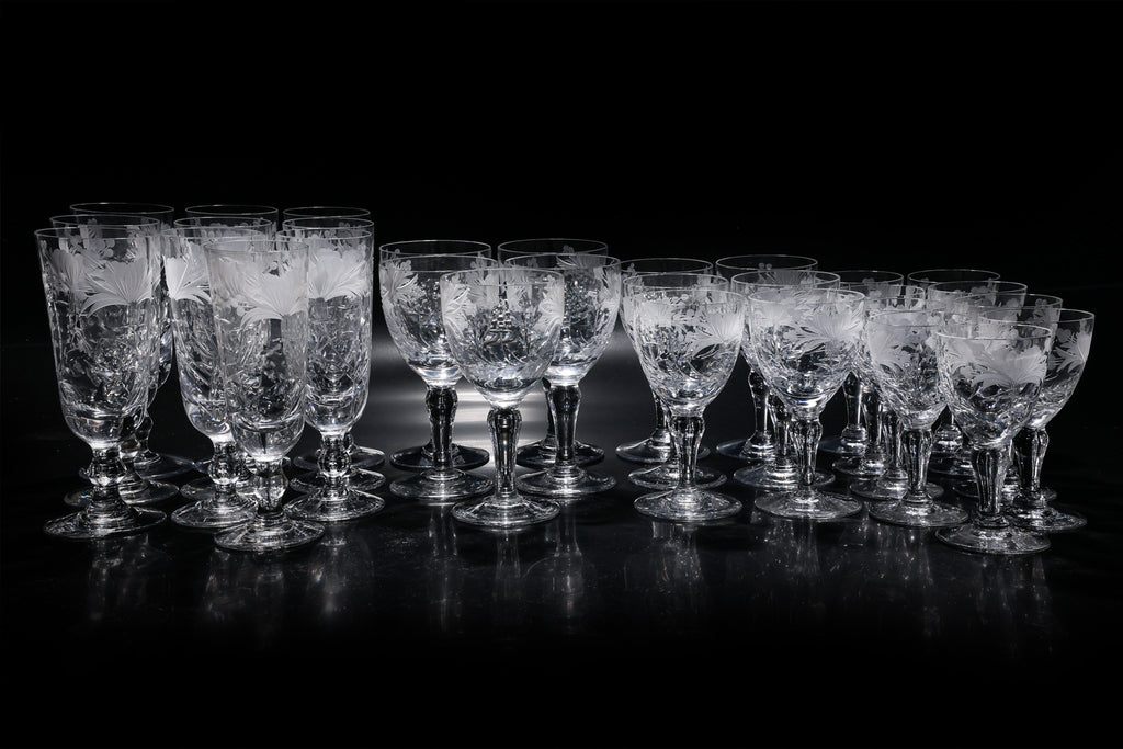 A SUITE OF ROYAL BRIERLEY CRYSTAL STEMWARE