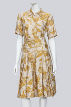 DRIES VAN NOTEN - A YELLOW FLORAL PRINT ENSEMBLE