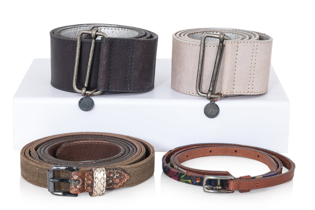 DRIES VAN NOTEN - FOUR LEATHER BELTS