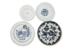 A GROUP OF SIX BLUE AND WHITE PORCELAIN WARES