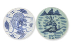 A GROUP OF FIVE BLUE AND WHITE PORCELAIN DISHES
