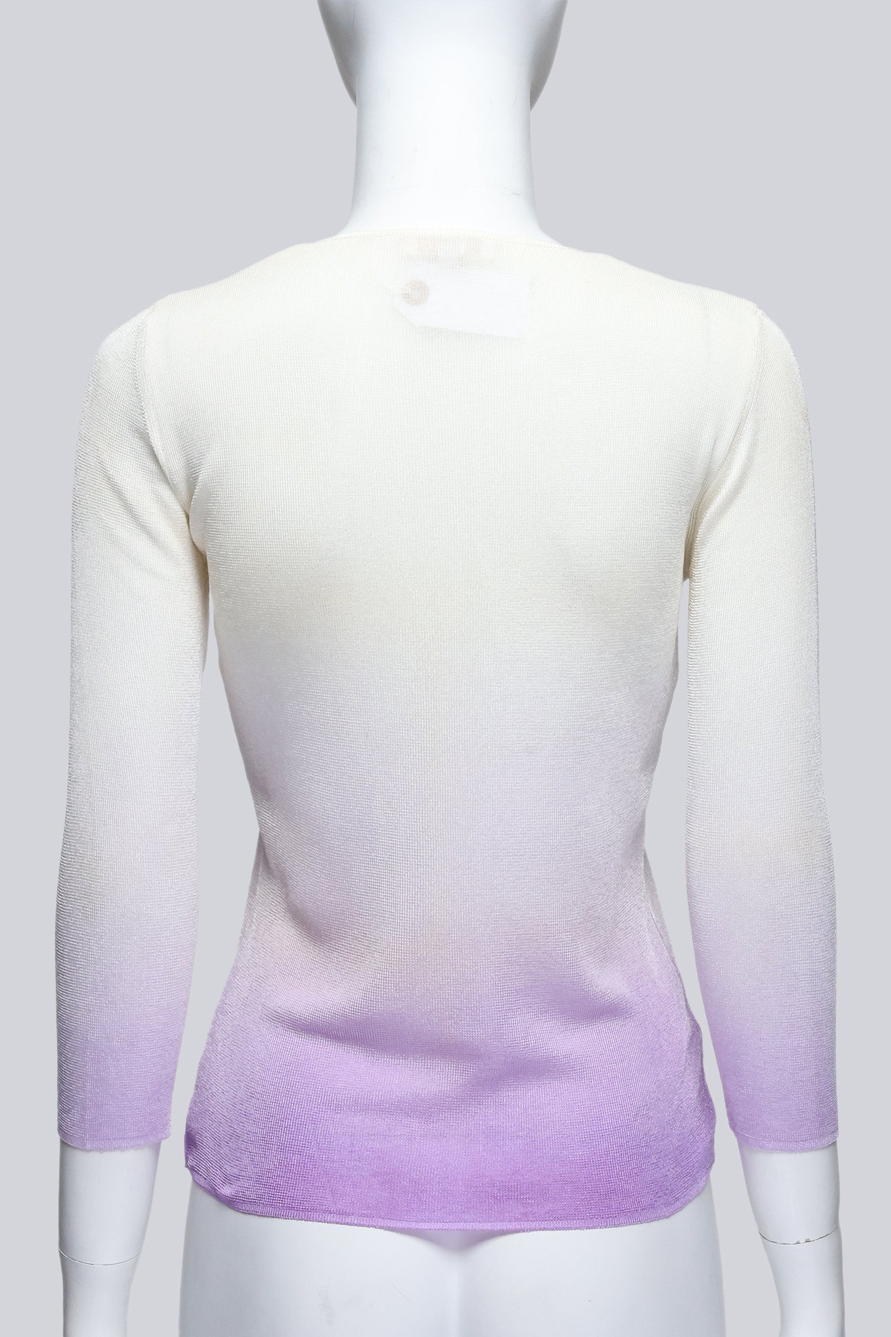 ROBERTO CAVALLI - A GRADIENT WHITE AND PURPLE CARDIGAN