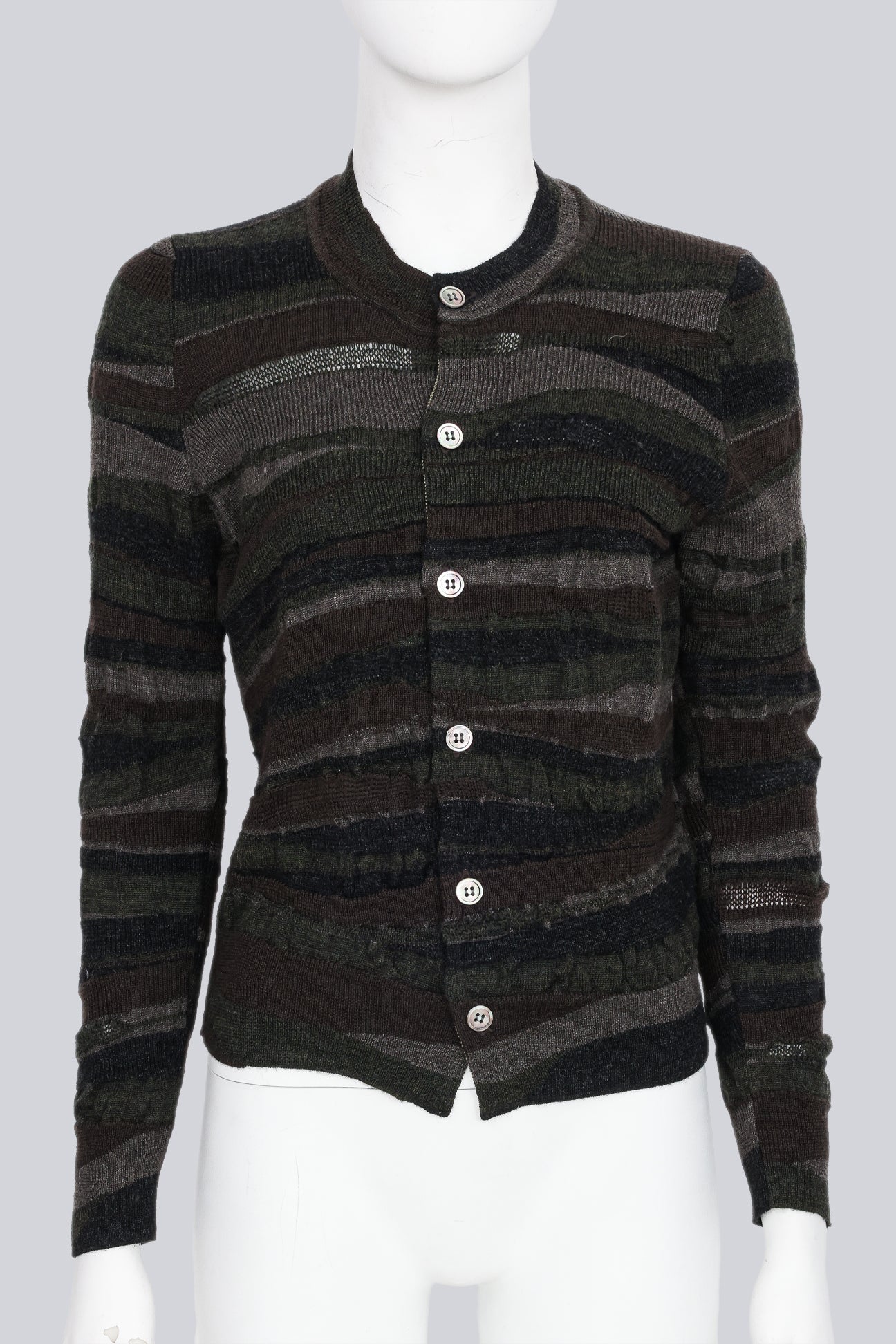 JUNYA WATANABE COMME DES GARCONS - A 2010 CAMO STRIPED CARDIGAN