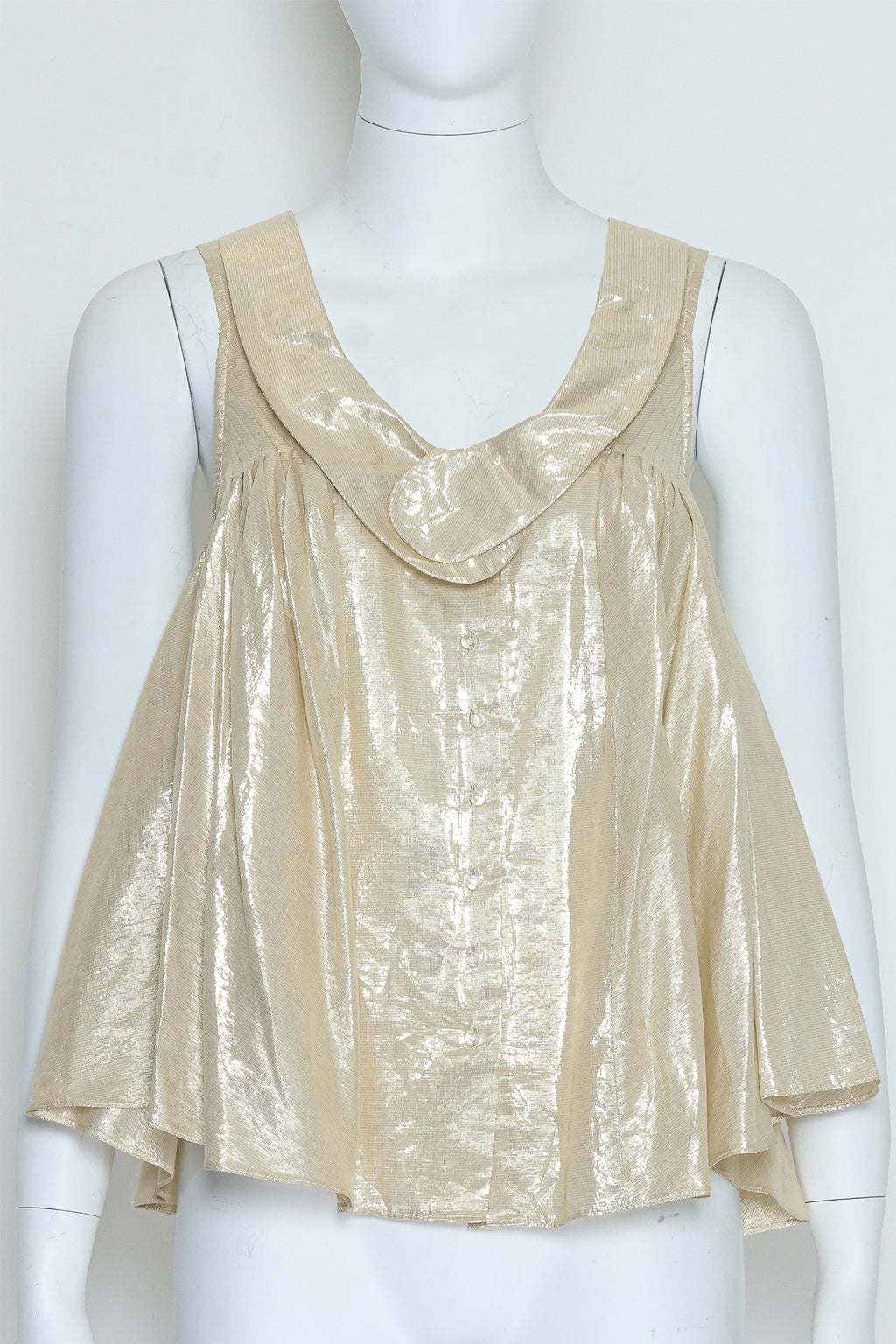 ALEXANDER WANG - A METALLIC GOLD SLEEVELESS BLOUSE