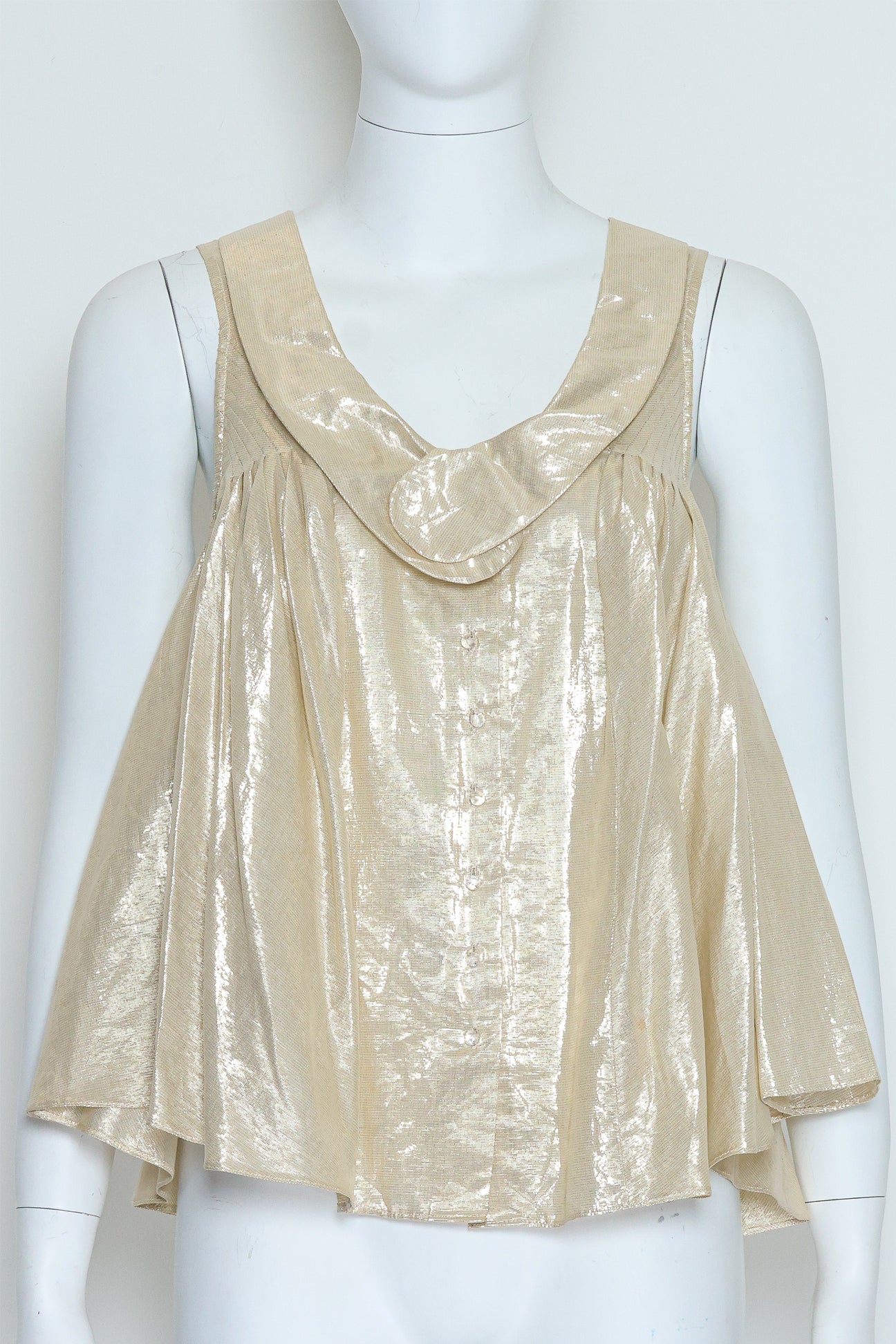 ALEXANDER WANG - A METALLIC GOLD SLEEVELESS BLOUSE