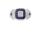 A DIAMOND AND SAPPHIRE RING