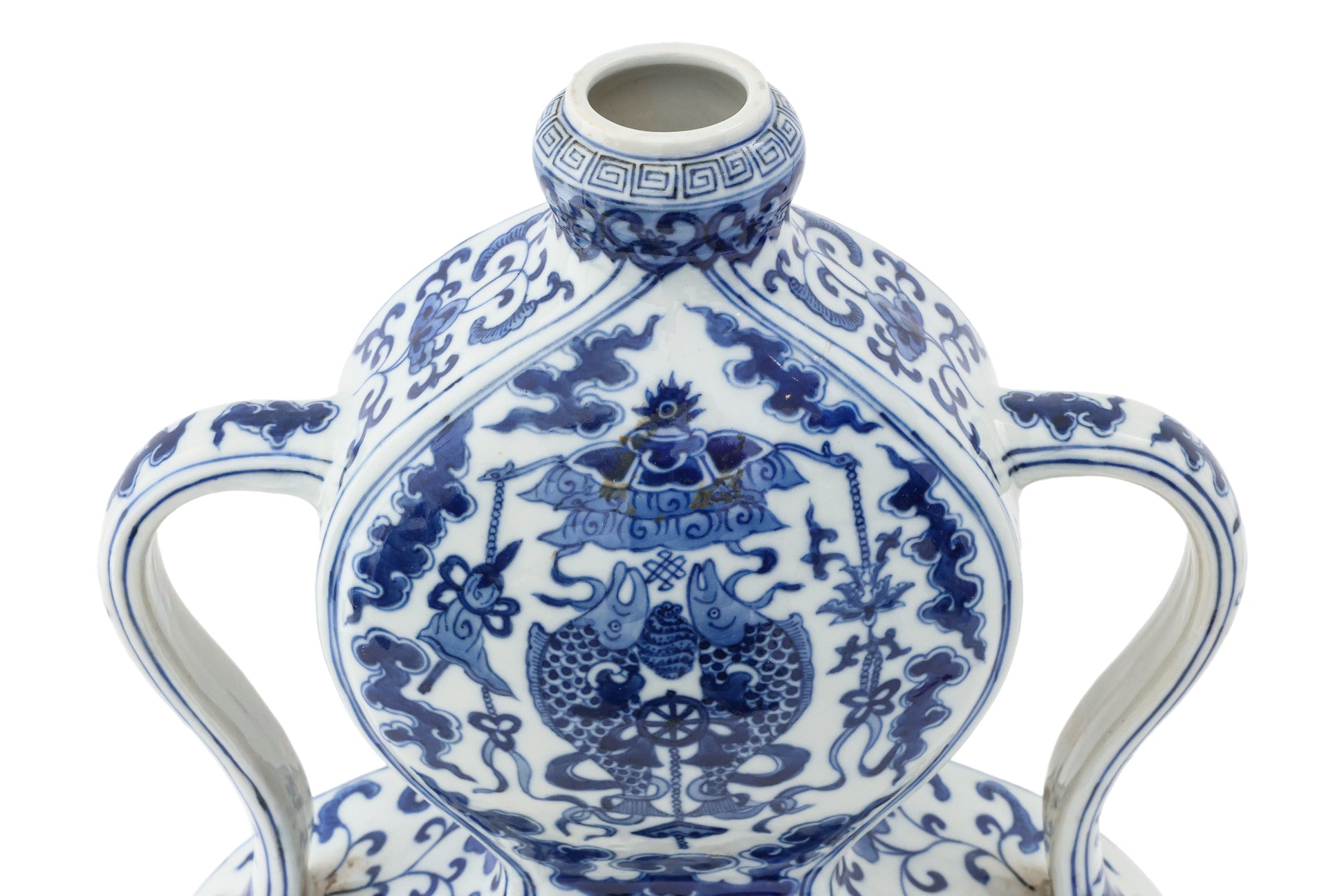 A BLUE AND WHITE DOUBLE-GOURD 'DRAGON' VASE